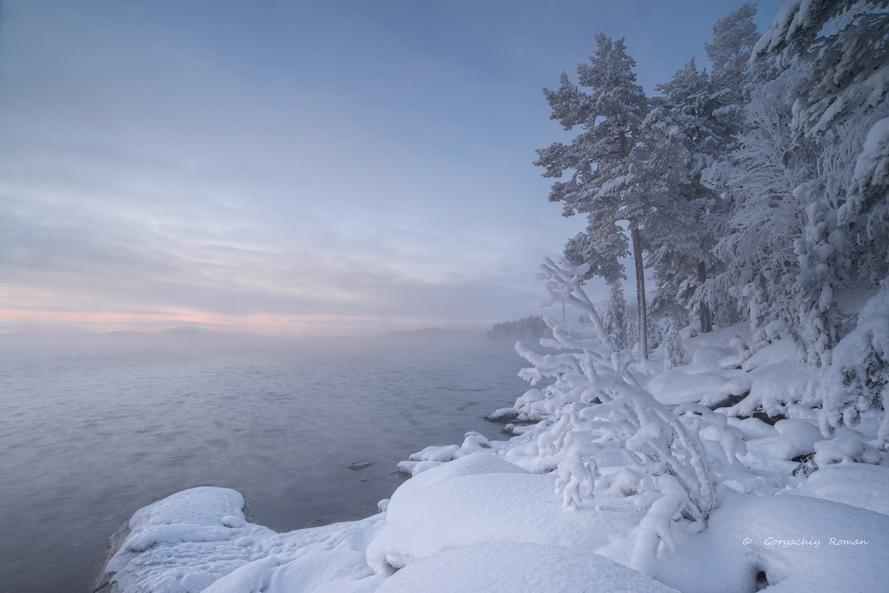 Озеро Имандра, Мурманская область зимой